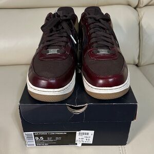 Nike Air Force 1 Low Premium - Burgundy and Dark Brown